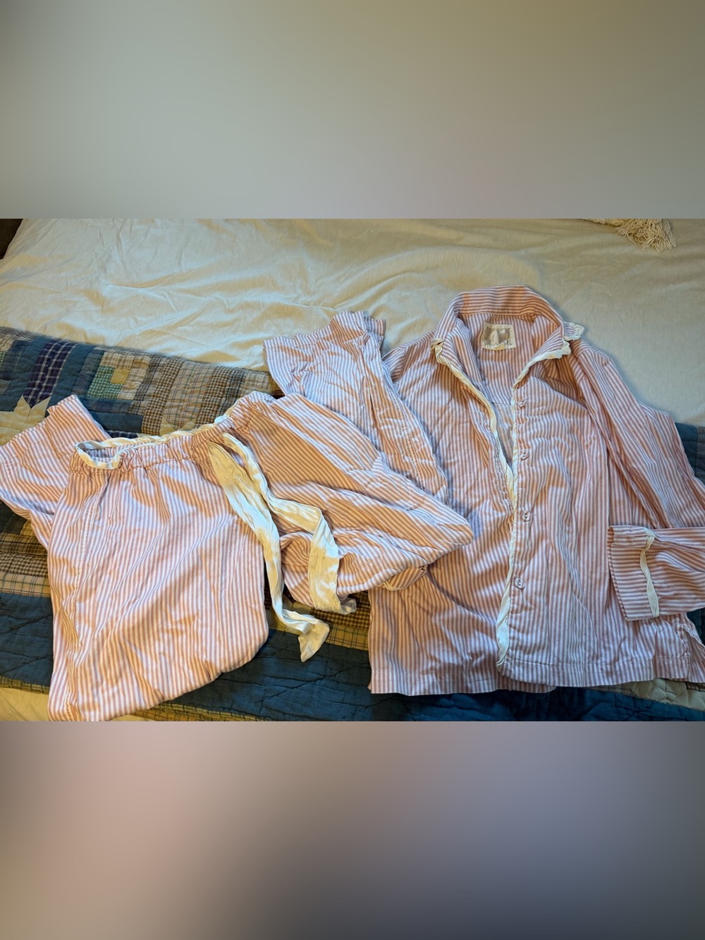 VS Pink Stripe Pajama Set